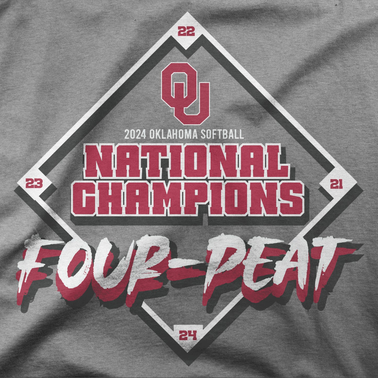 2024 4-Peat Tee - Oklahoma Sooners Softball