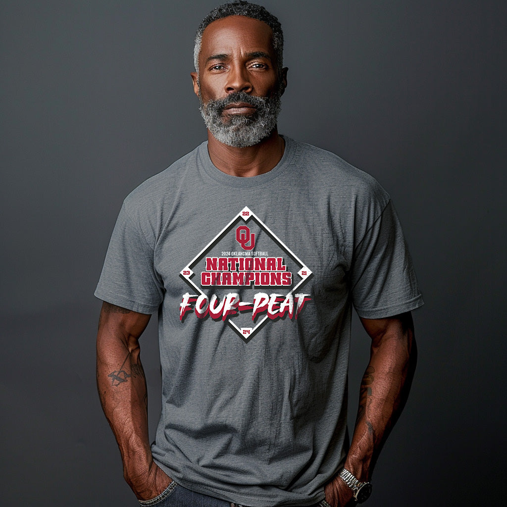 2024 4-Peat Tee - Oklahoma Sooners Softball