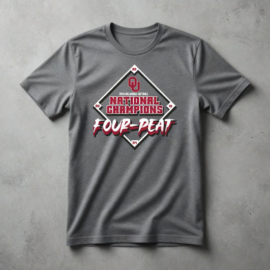 2024 4-Peat Tee - Oklahoma Sooners Softball
