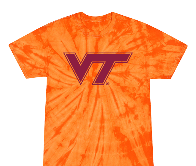 Virginia Tech Hokies - Tye Dye - Orange